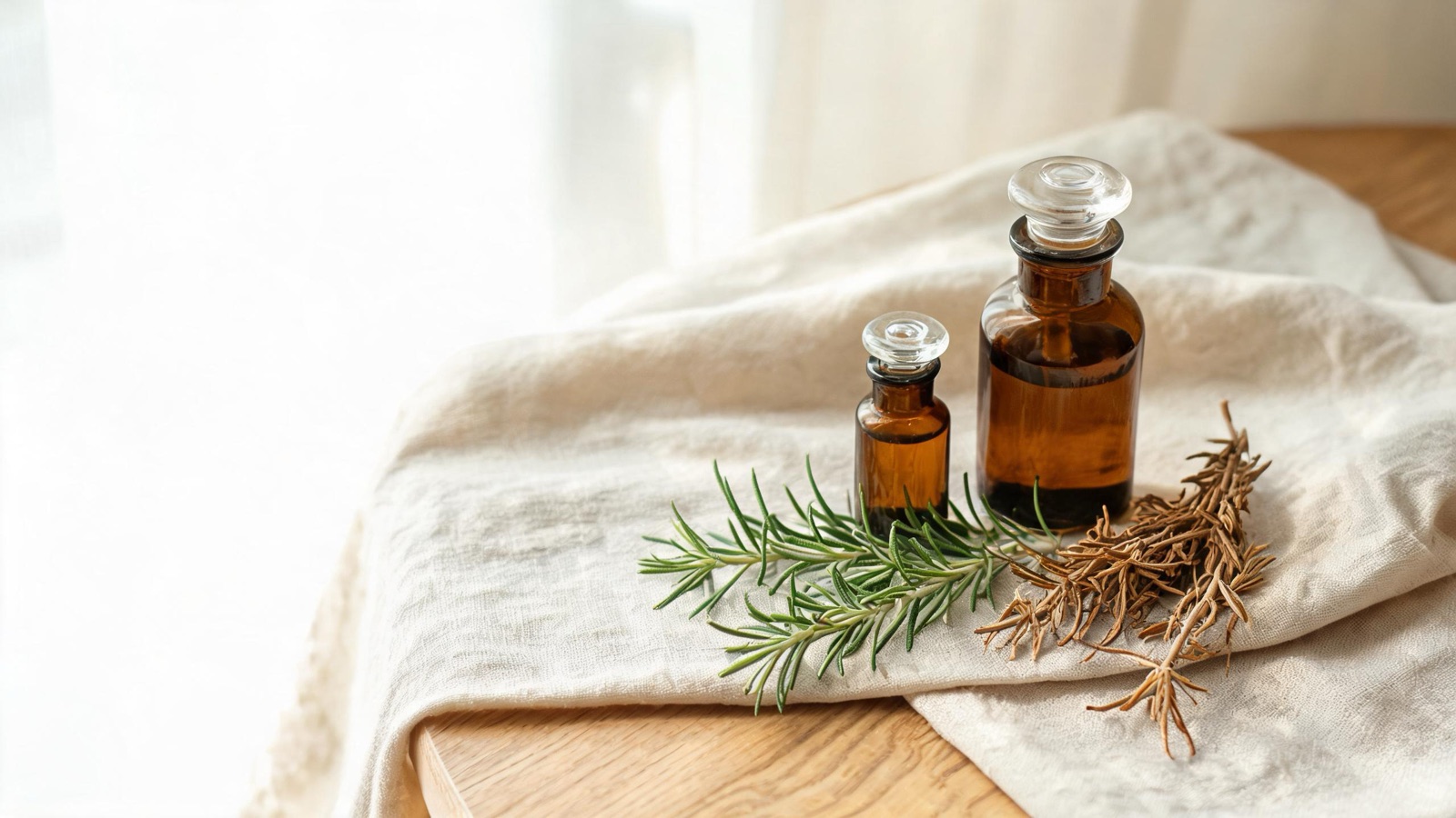 Natura morta luminosa di oggetti del benessere quotidiano, luce naturale