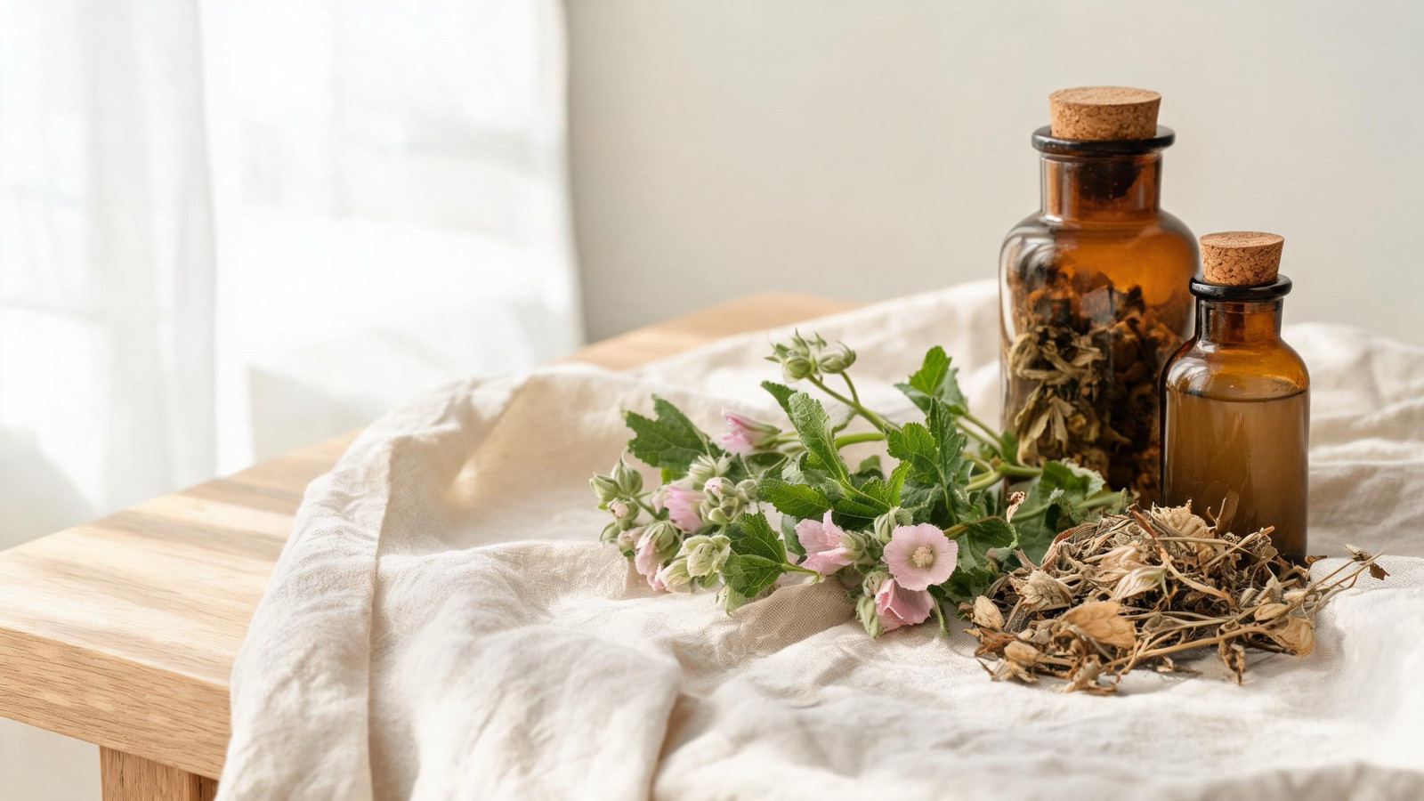 Natura morta luminosa di oggetti del benessere quotidiano, luce naturale