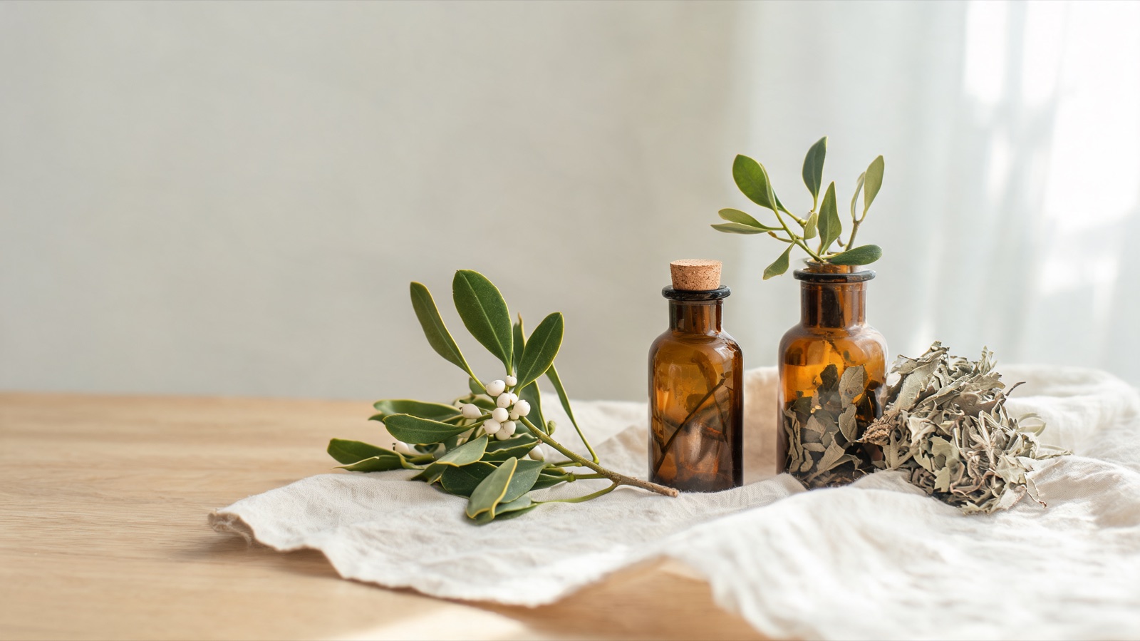 Natura morta luminosa di oggetti del benessere quotidiano, luce naturale